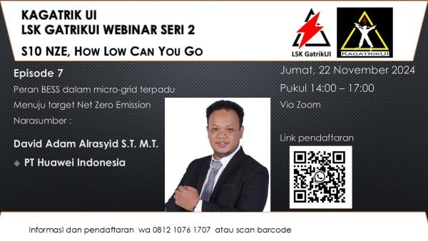 Materi Webinar S10E7 NZE, How Low Can You Go | Peran BESS dalam micro-grid terpadu Menuju target NZE ( David Adam Alrasyid ST, MT